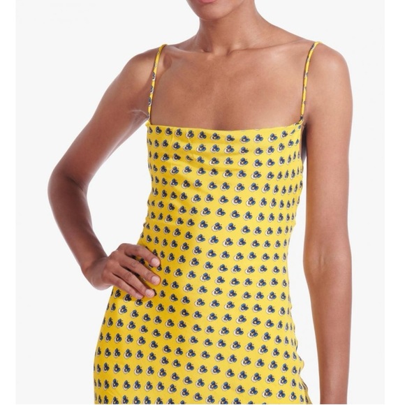 Staud Bellamy Dress in Soleil Calico / Lace Up Backless Maxi Dress w/ Slit - Picture 6 of 16